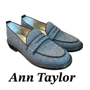 Grey FLANNEL Ann Taylor Flannel Penny Loafers Size 5